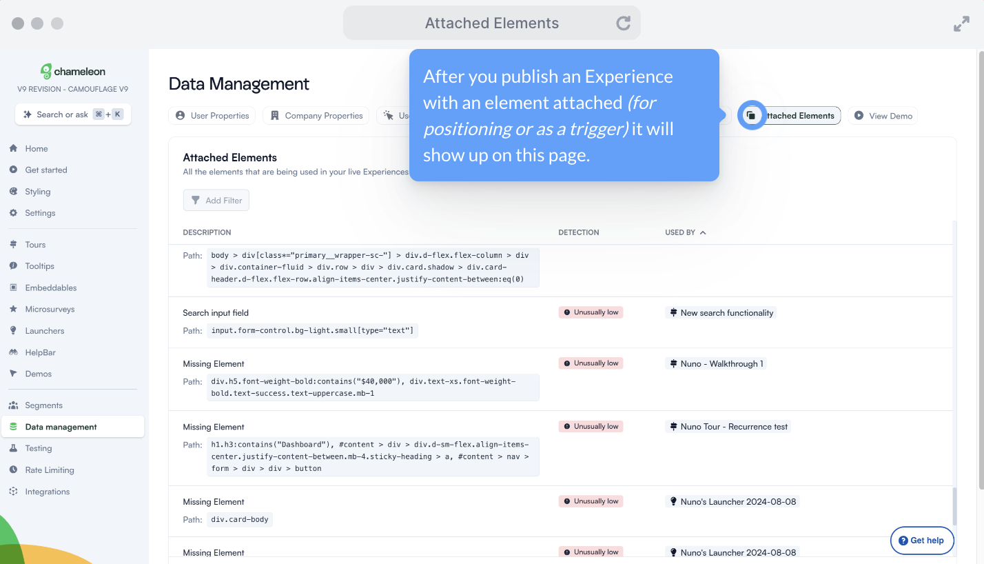 Attached Elements Detection