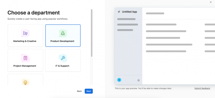 A screenshot of Airtable's personalized onboarding