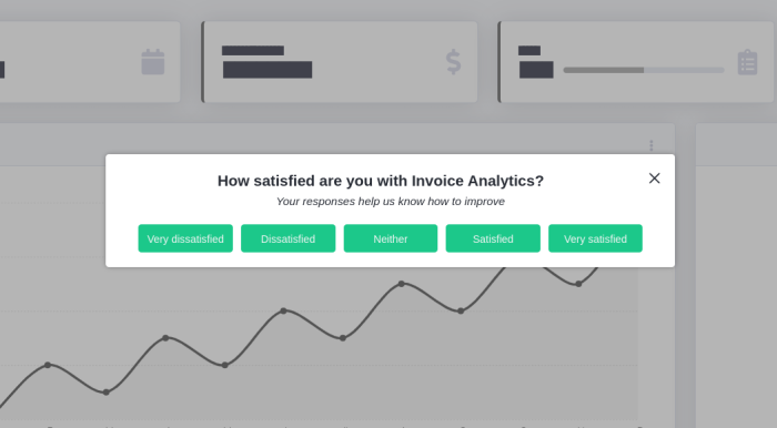 Screenshot of CSAT product survey type with response options