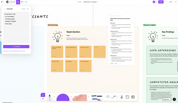 A screenshot of Figjam’s brainstorming collative board