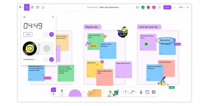 A screenshot of Figjam’s brainstorming collative board