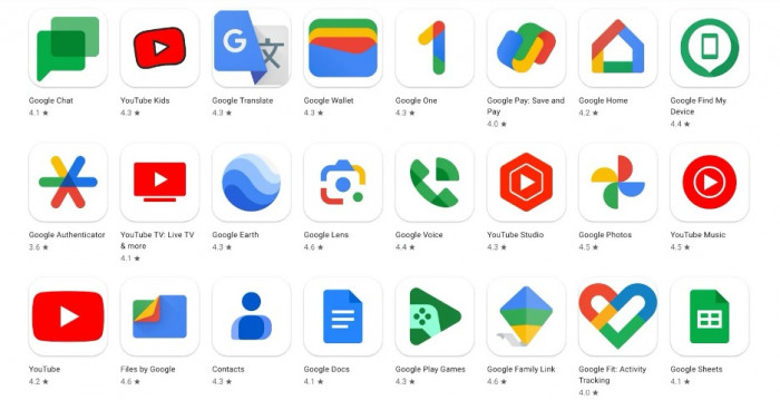 An image of all Google Apps