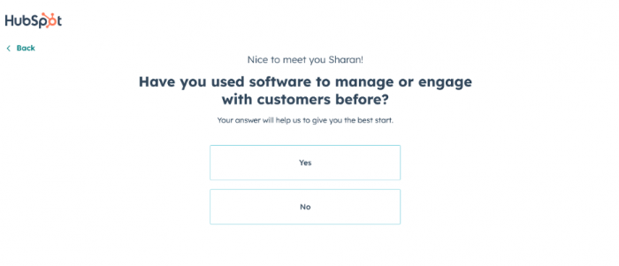 HubSpot's personalized onboarding