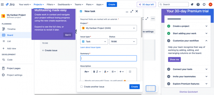 A screenshot of Jira's tooltips