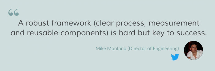 A quote from Mile Montano, Direct of Engineering at X (formerly Twitter)