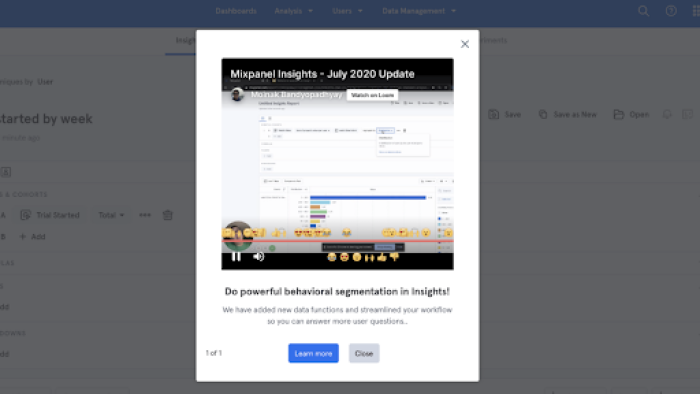 An image of Mixpanel's product tour