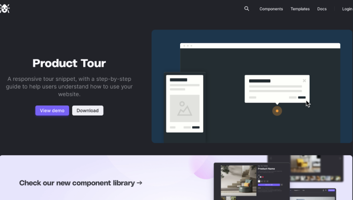 Codyhouse product tour screenshot