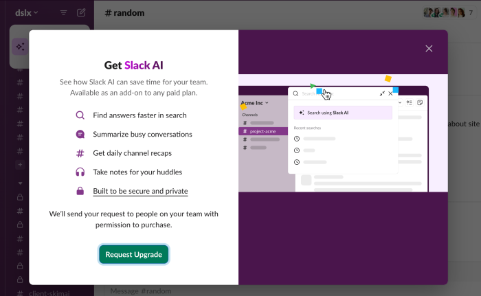 An image of Slack's upgrade