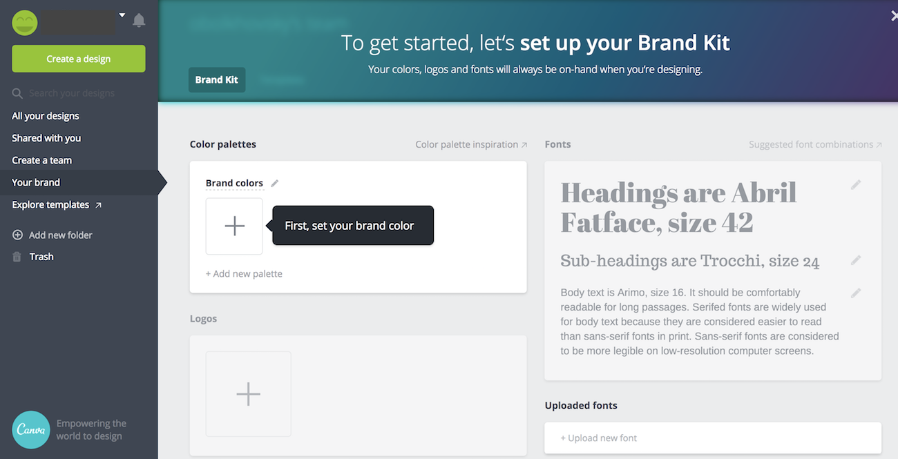 canva user onboarding tooltip