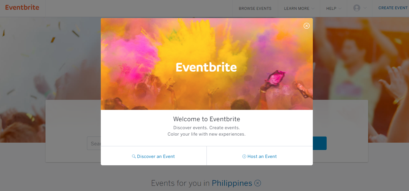 eventbrite onboarding modal