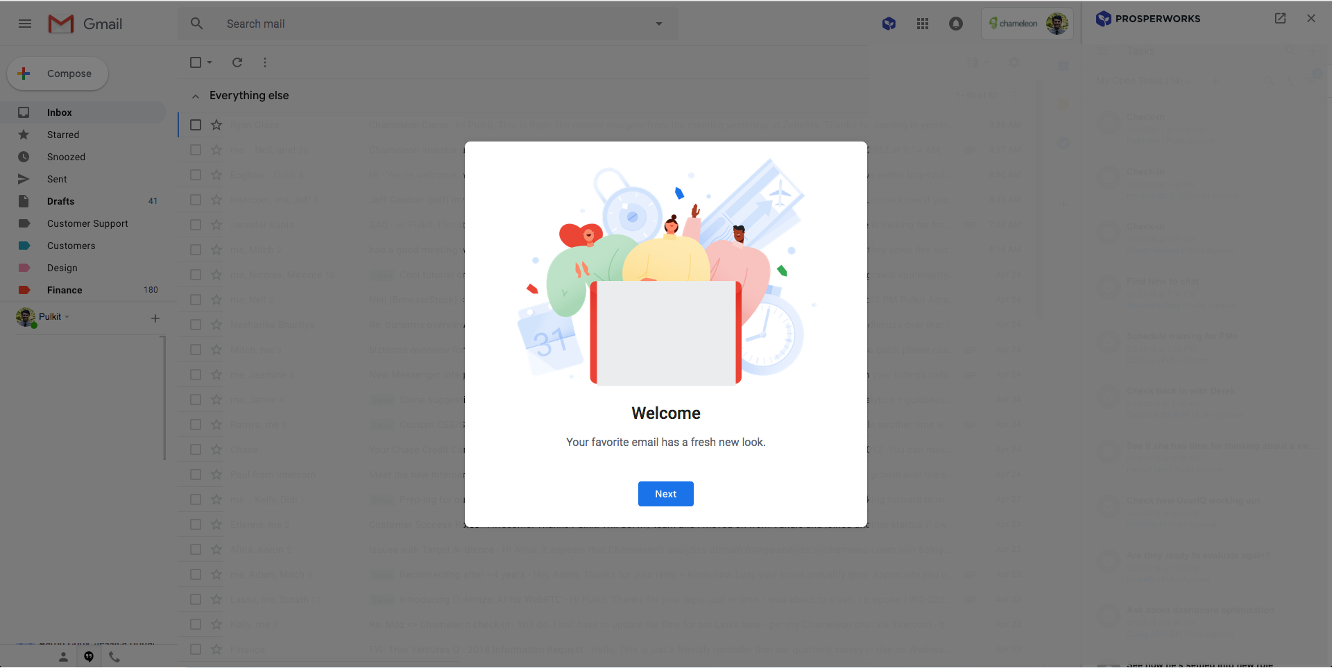 gmail design change modal