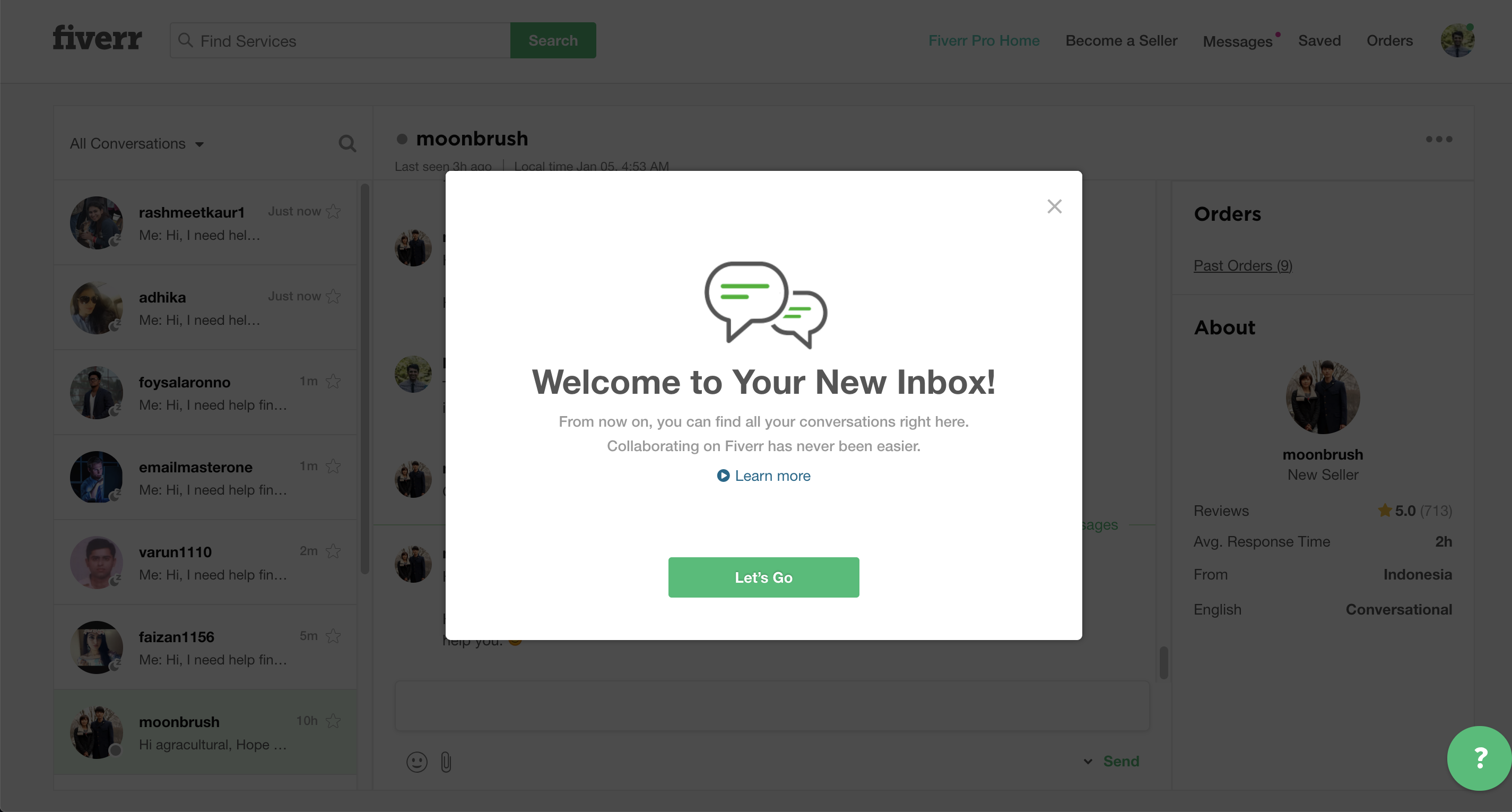 Fiverr Feature Redesign Modal