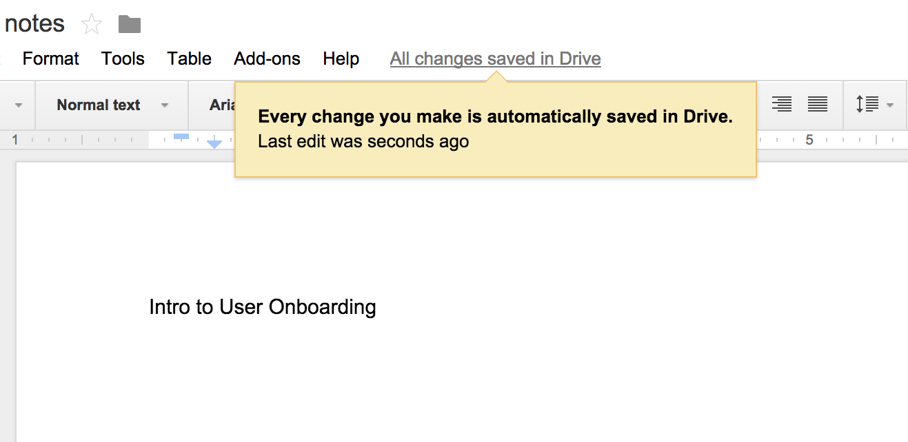 google drive tooltip hint